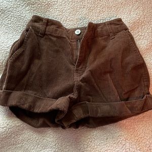 Brown corduroy shorts